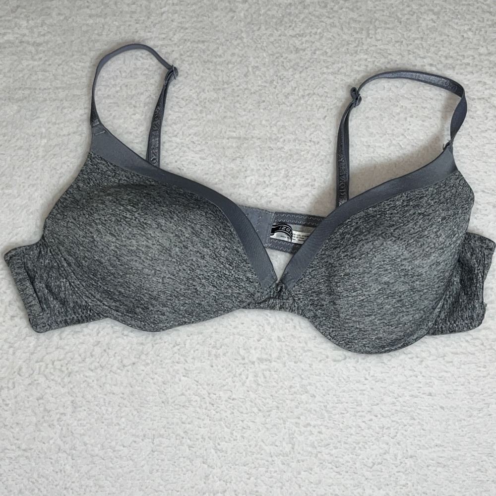 IZOD Womens Gray Space Dye Heathered T-Shirt Bra Underwire 38C RN71222